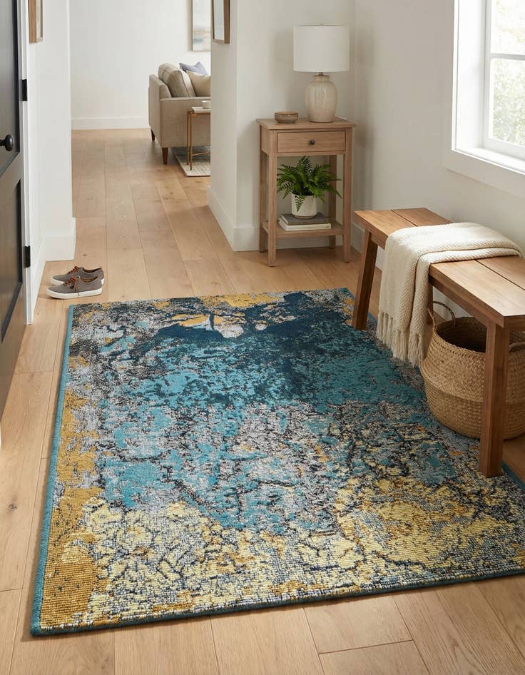 Detail image of 2' x 3'  Washable Modern Indoor / Outdoor Rug