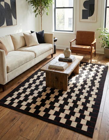 4' 1 x 5' 10 Hand Woven Kilim Modern Wool Rug
