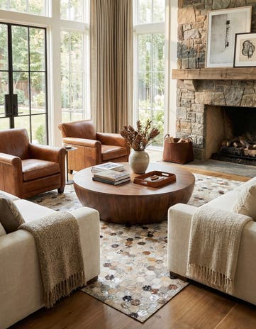 5' 4 x 7' 5 Cowhide Stocks Rug