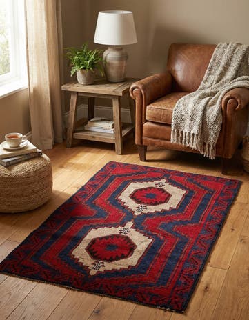 3' x 4' 9 Hand Knotted Balouch Persian Wool Rug