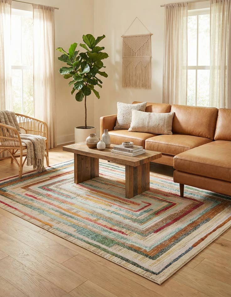 Detail image of  5' 3 x 8'  Washable Casablanca Indoor / Outdoor Rug