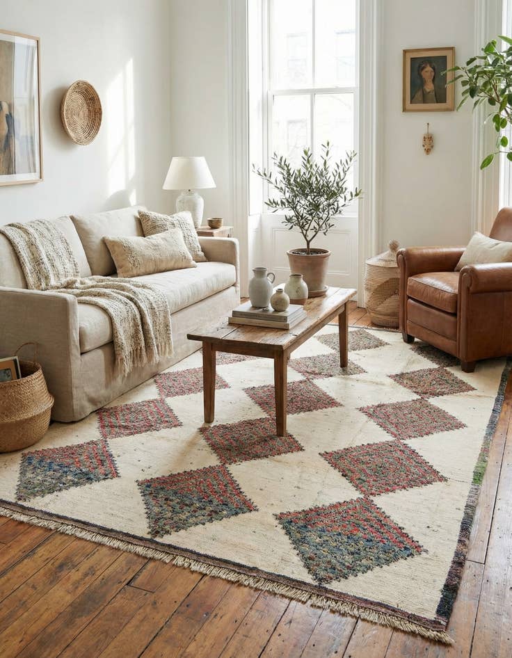 Detail image of  8' 3 x 10' 9  Hand Knotted Moroccan Wool Rug