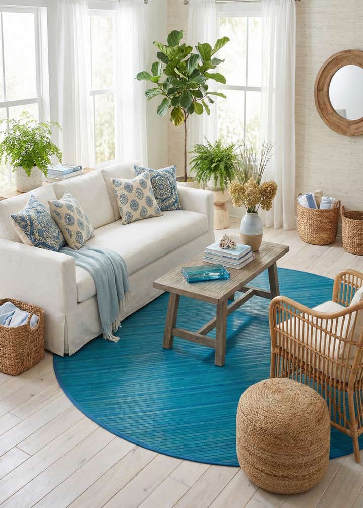 7' x 7' Bamboo Round Rug