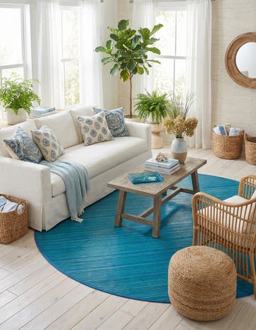 7' x 7' Bamboo Round Rug