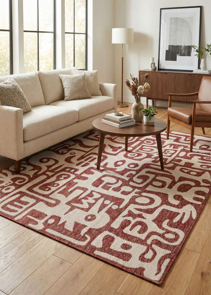 6' x 9' Easy-Clean Modern Indoor / Outdoor Rug