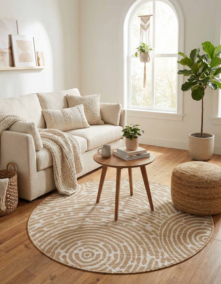 Detail image of  3' x 3'  Washable Modern Indoor / Outdoor Round Rug