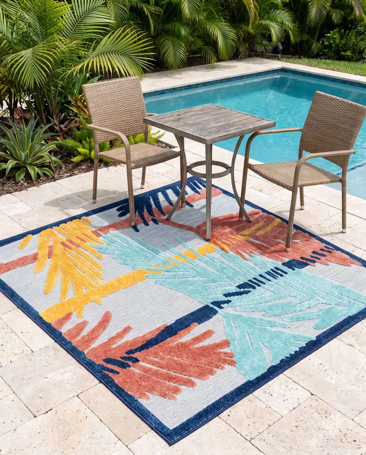 5' 3 x 5' 3 Easy-Clean Belize Indoor / Outdoor Square Rug
