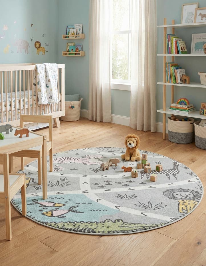 6' 1 x 6' 1 Animals Whimsy Kids Rou...