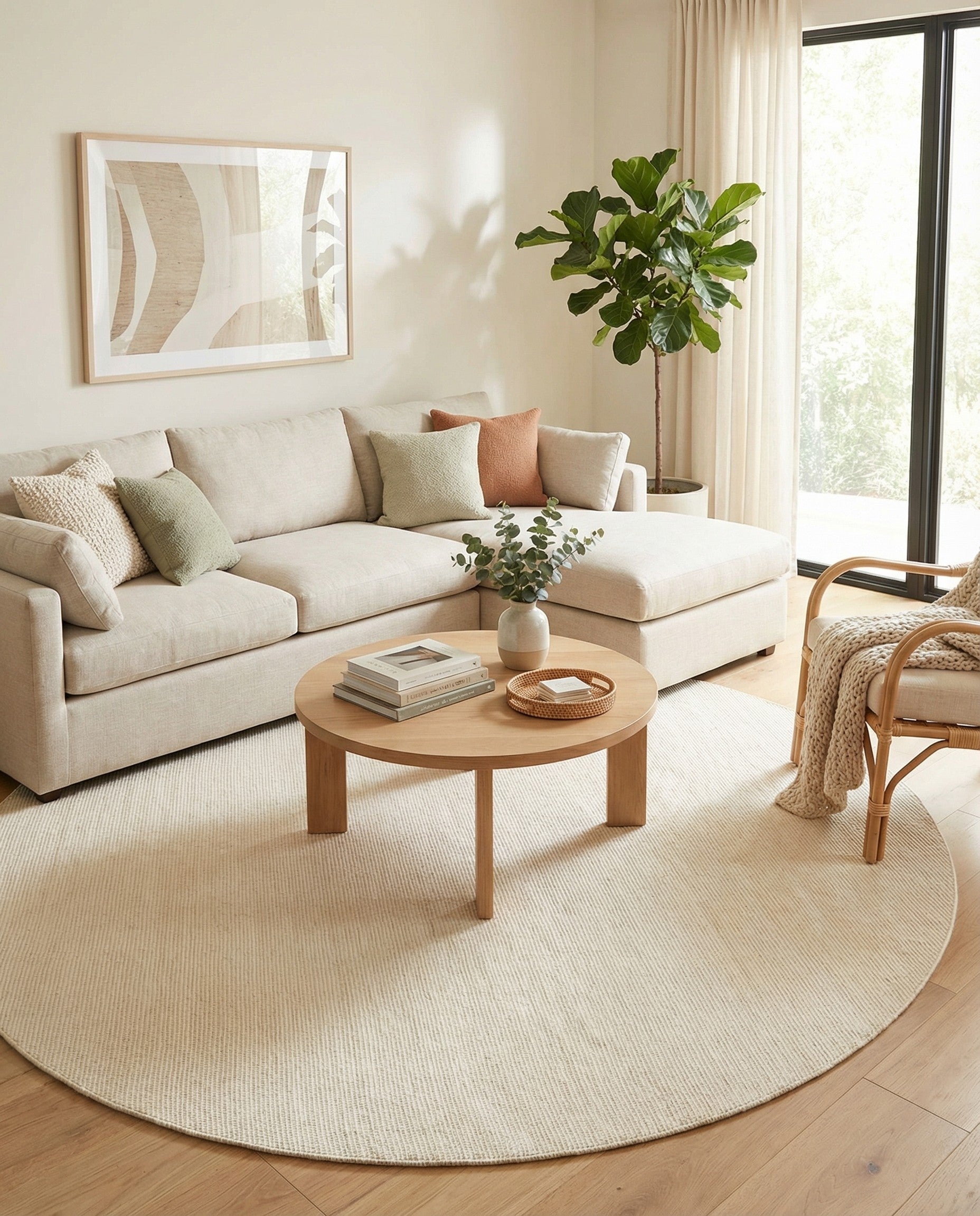 10' x 10' Easy-Clean Jill Zarin Palm Springs Indoor / Outdoor Round Rug