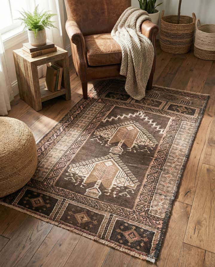 2' 6 x 4' Hand Knotted Ultra Vintage Persian Wool Rug