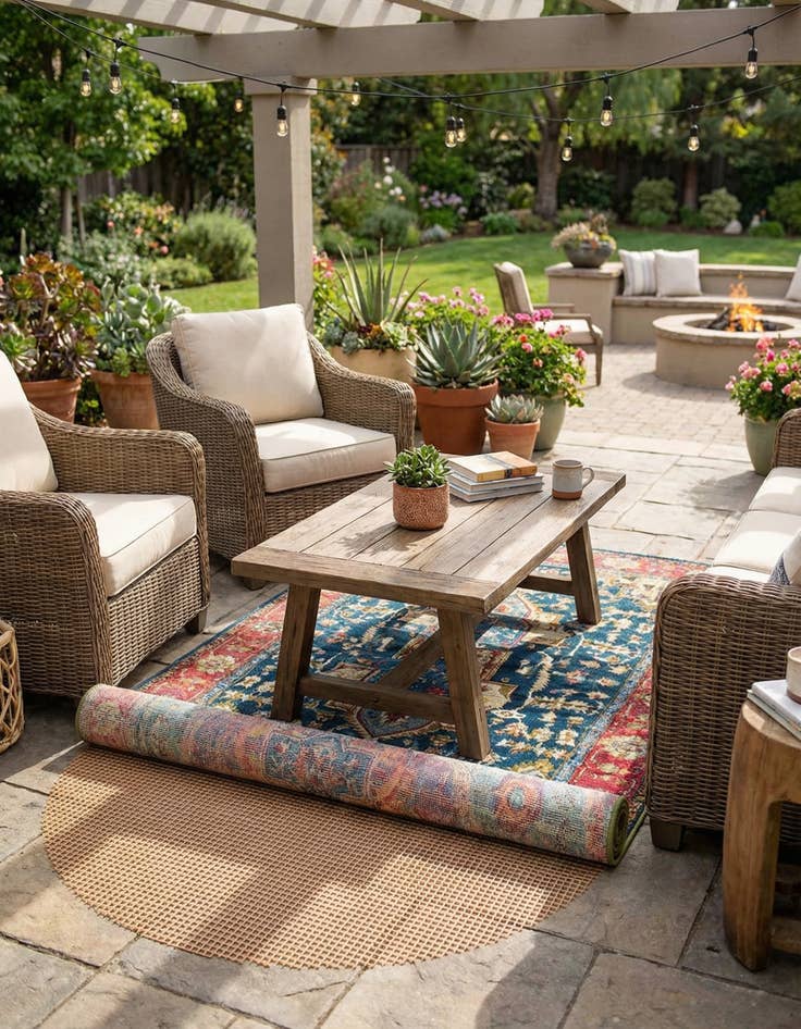 Detail image of 4' x 6' Oval Outdoor Rug Pad