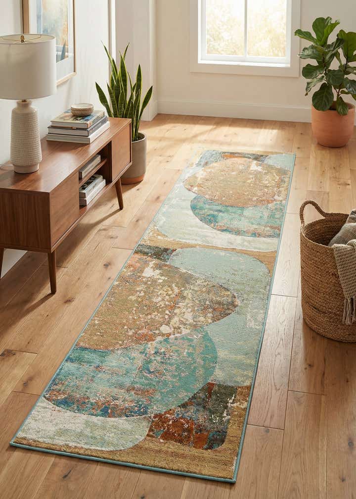 2' 7 x 12' Easy-Clean Modern Indoor / Outdoor Runner Rug