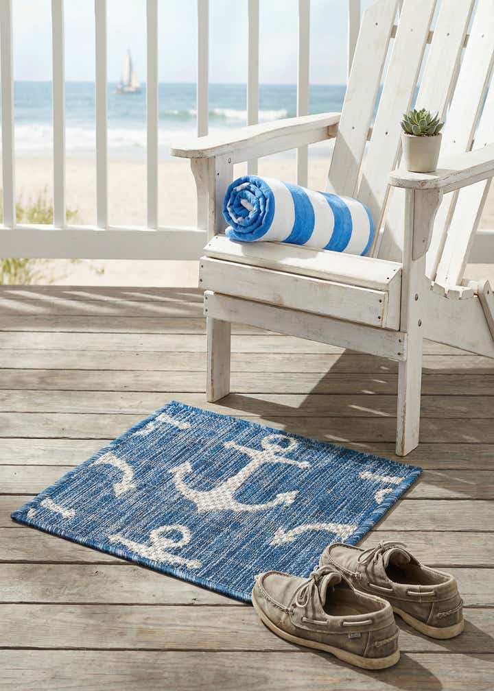 1' 4 x 1' 4 Easy-Clean Coastal Indoor / Outdoor Sample Rug