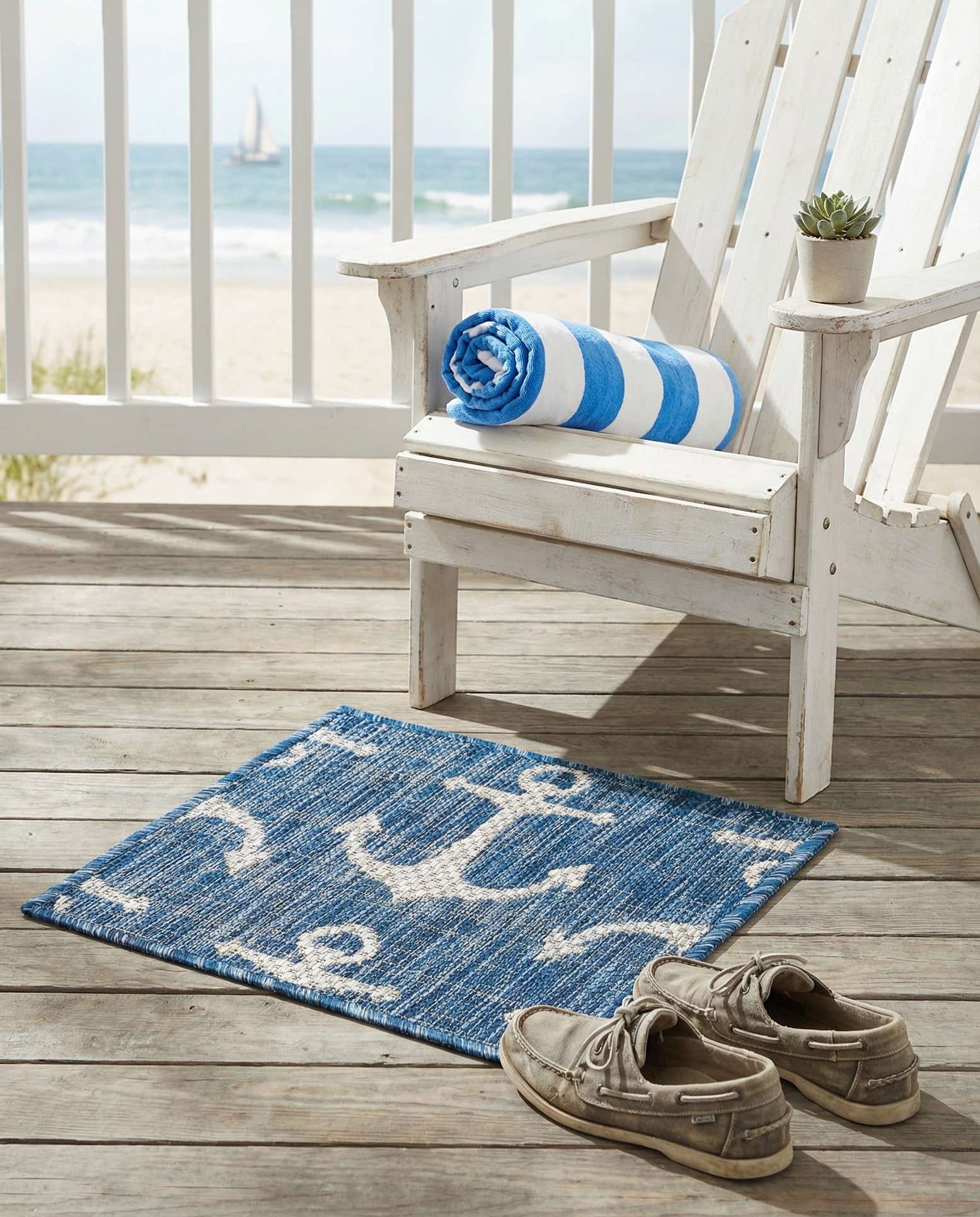 1' 4 x 1' 4 Easy-Clean Coastal Indoor / Outdoor Sample Rug