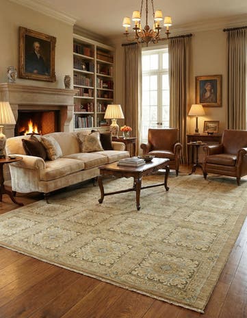 5' 8 x 8' Hand Knotted Peshawar Ziegler Rug