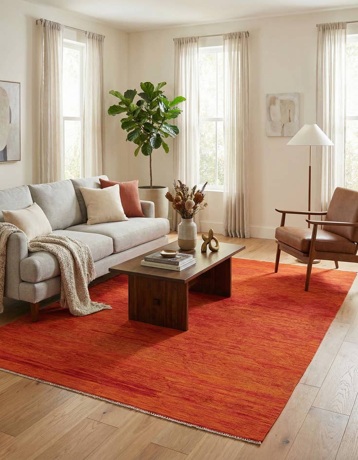 Detail image of 6' 9 x 9' 8  Hand Woven Kilim Modern Wool Rug