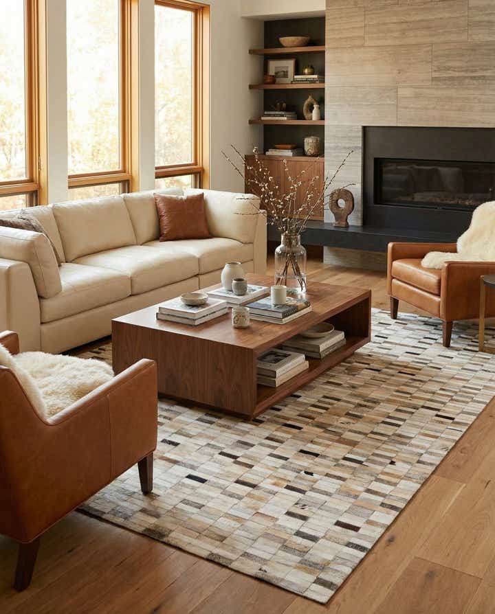 5' 1 x 7' 11 Cowhide Stocks Rug