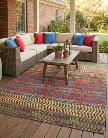 8' x 11' 4 Easy-Clean Modern Indoor / Outdoor Rug