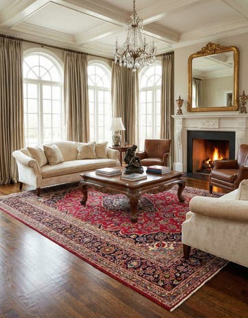 9' 9 x 13' Hand Knotted Kashan Persian Wool Rug
