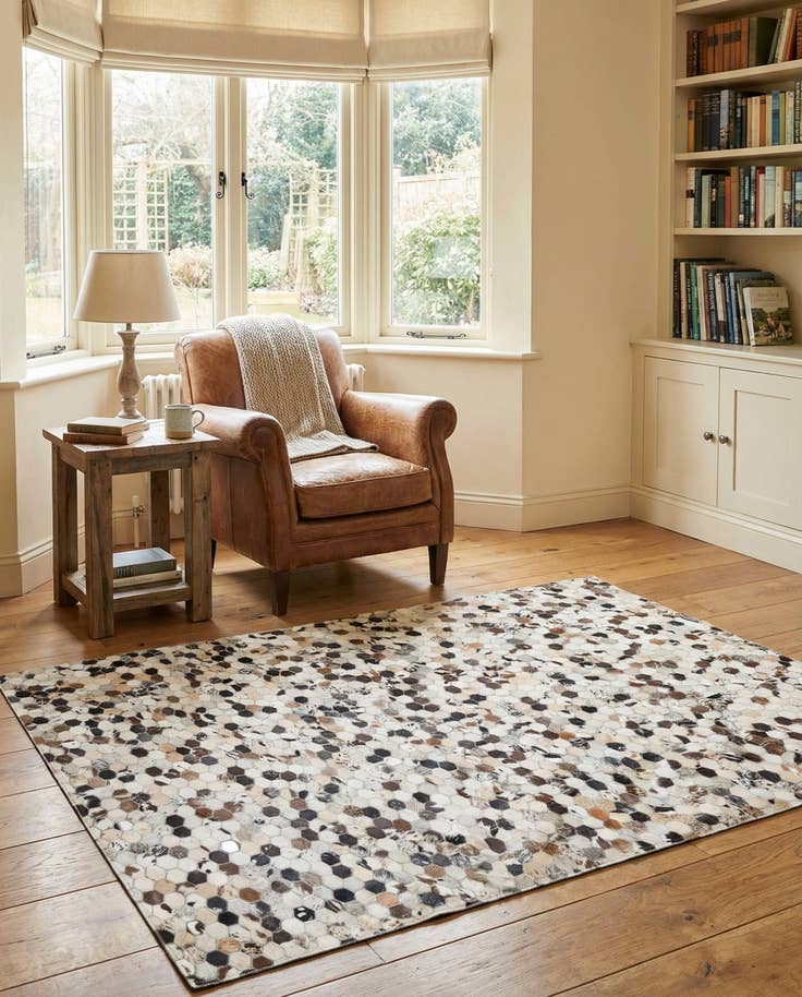 Detail image of 5' 1 x 8' 2 Cowhide Leather Rug