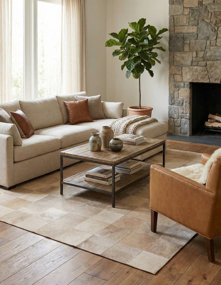 Detail image of 5' 1 x 8' Cowhide Rug