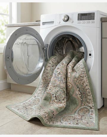 Light Green Kamala Washable Rug