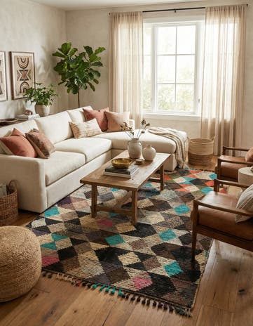 5' 6 x 8' 5 Hand Knotted Moroccan Wool Rug