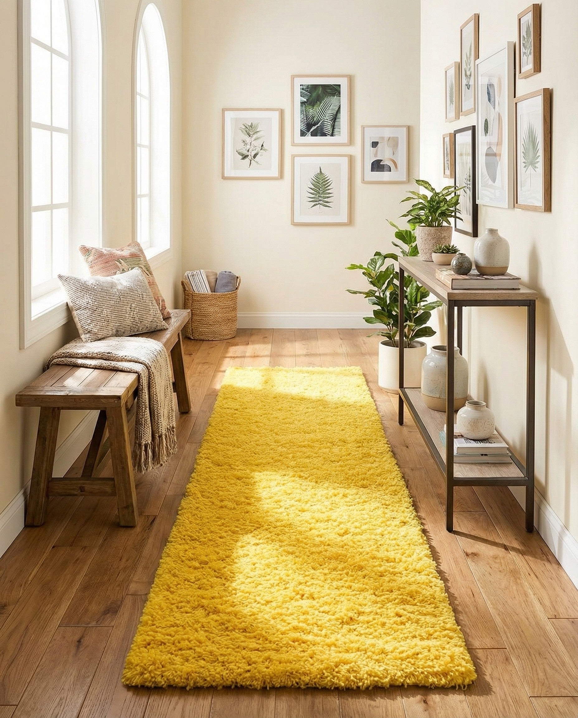  2' 7 x 16' 5 Solid Shag Runner Rug