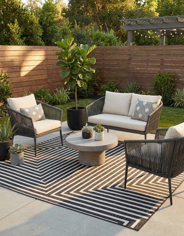 10' x 10' Easy-Clean Modern Indoor / Outdoor Square Rug