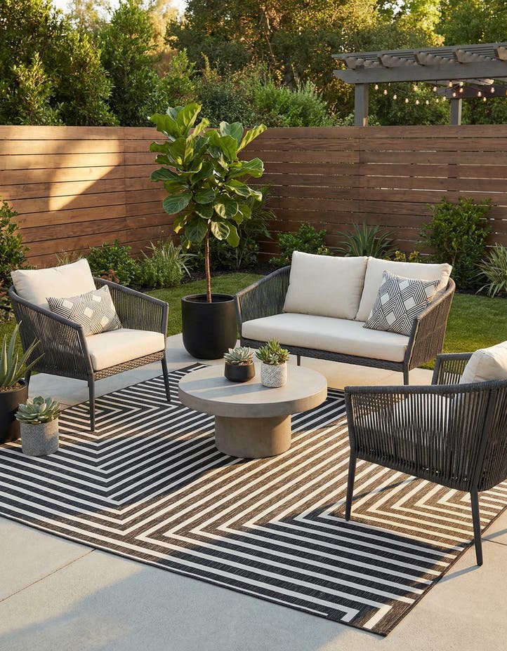 10' x 10' Easy-Clean Modern Indoor / Outdoor...