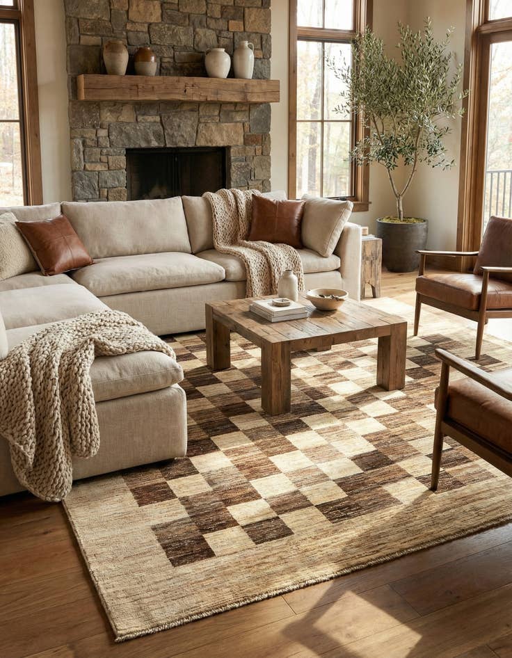 Detail image of 9' 3 x 9' 5 Juma Wool Square Rug