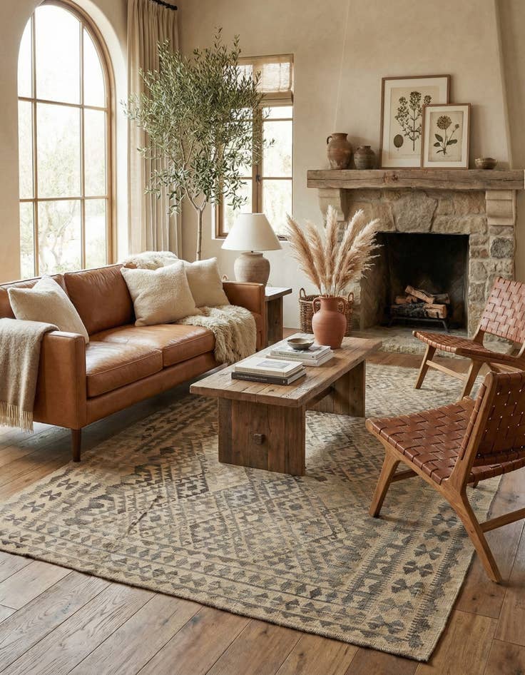 Detail image of 6' 8 x 10' 3 Hand Woven Kilim Maymana Wool Rug