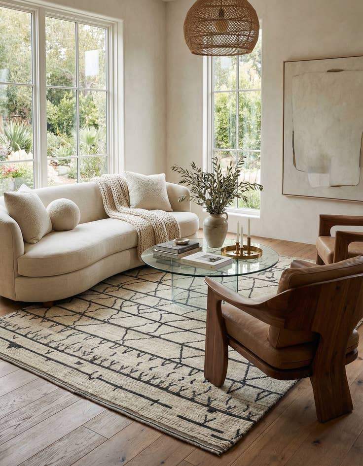 Detail image of 7' 8 x 10'  Hand Knotted Moroccan Wool Rug