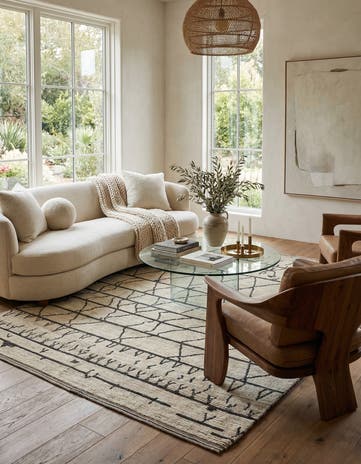 7' 8 x 10' Hand Knotted Moroccan Wool Rug