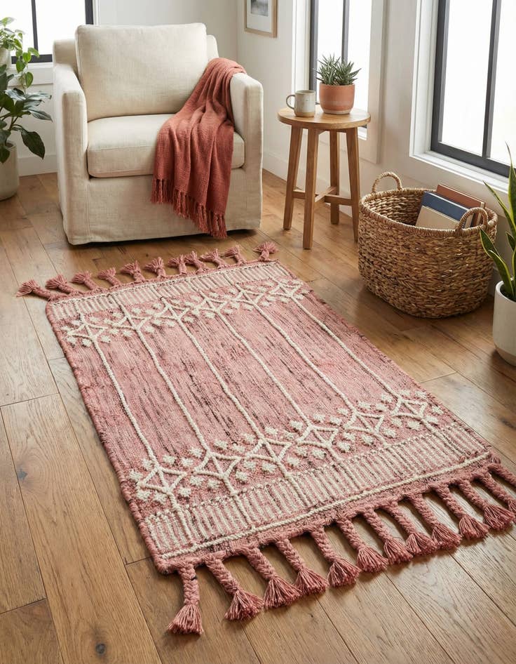 Detail image of 2' x 3' 1  Washable Eco Bohemian Indoor / Outdoor Rug