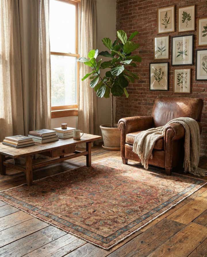 3' 9 x 4' 8 Hand Knotted Ultra Vintage Persian Wool Rug