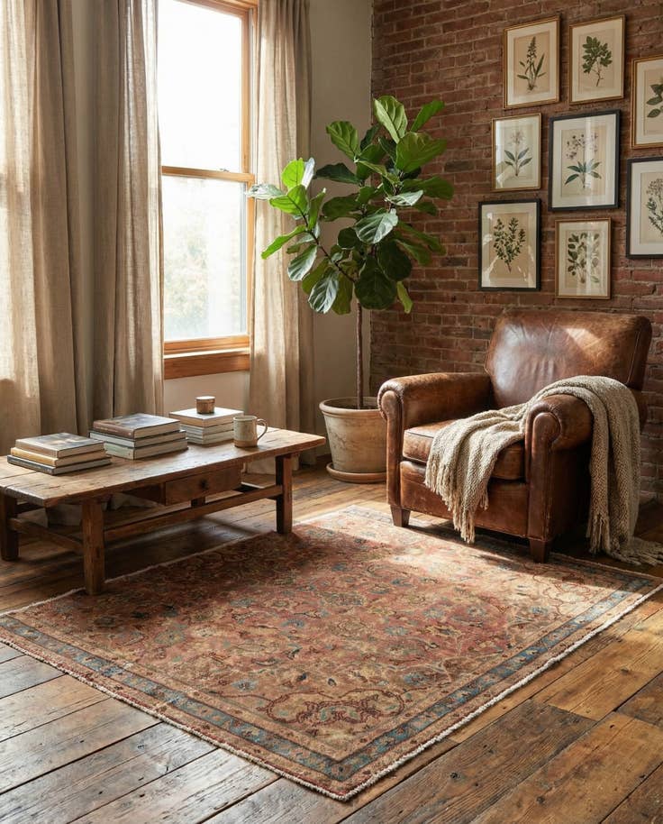 Detail image of 3' 9 x 4' 8 Hand Knotted Ultra Vintage Persian Wool Rug