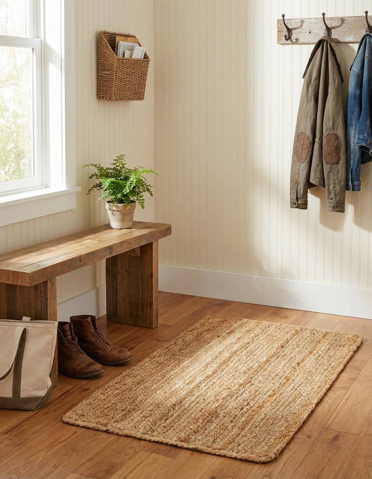 Detail image of  2' x 3' 1  Hand Braided Jute Luxe Rug