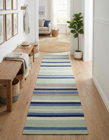2' 7 x 10' Hand Woven Flatweave Cotton Dhurrie Runner Rug