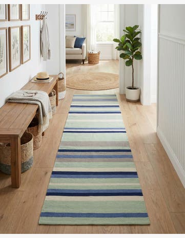 2' 7 x 10' Hand Woven Flatweave Cotton Dhurrie Runner Rug