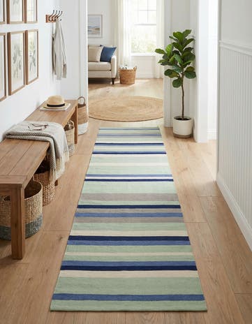 2' 7 x 10' Hand Woven Flatweave Cotton Dhurrie Runner Rug