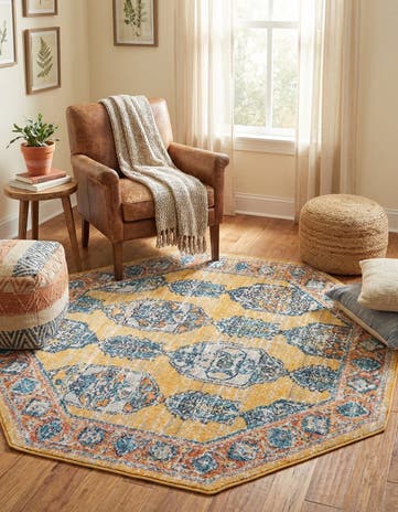 Yellow Lola Octagon Rug