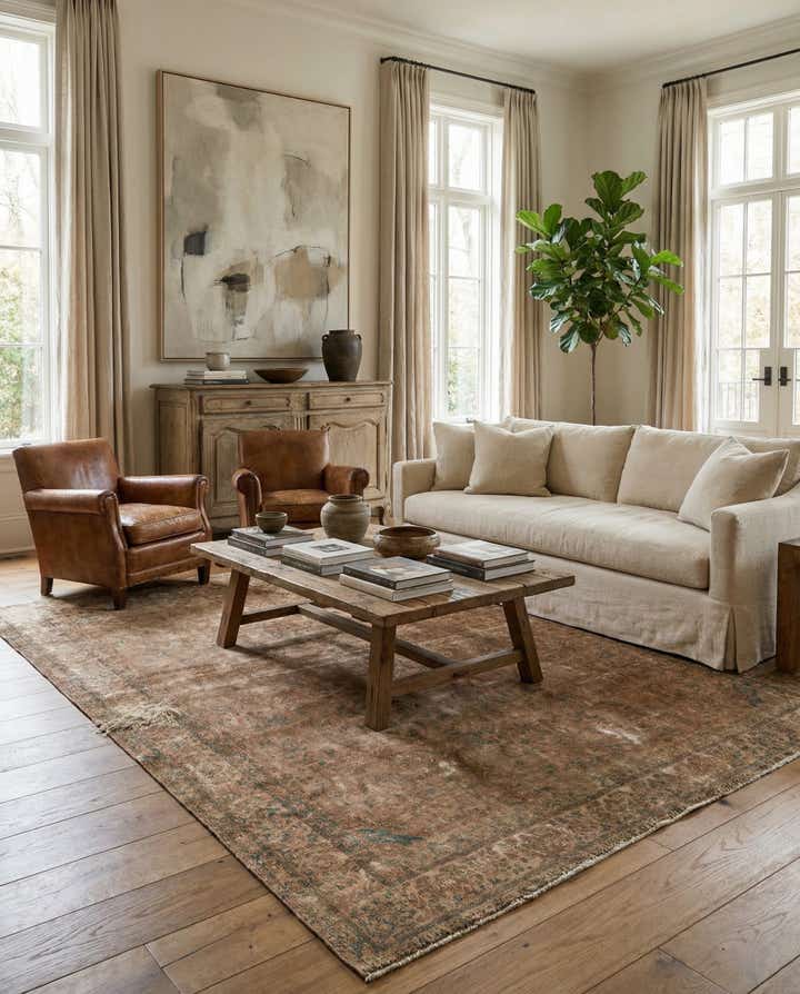 10' 3 x 13' Hand Knotted Ultra Vintage Persian Wool Rug