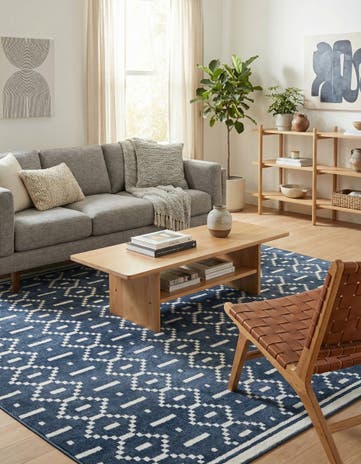 Blue Oslo Square Rug