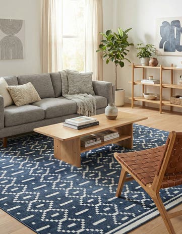 Blue Oslo Square Rug