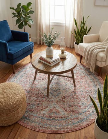 Rose Rust Noble Round Rug