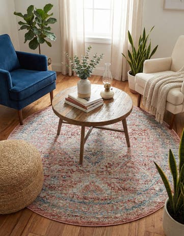 Rose Rust Noble Round Rug