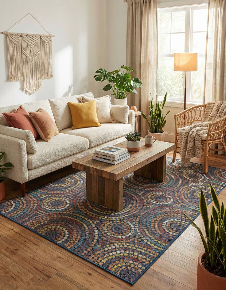 Detail image of 5' 3 x 8'  Washable Baja Indoor / Outdoor Rug