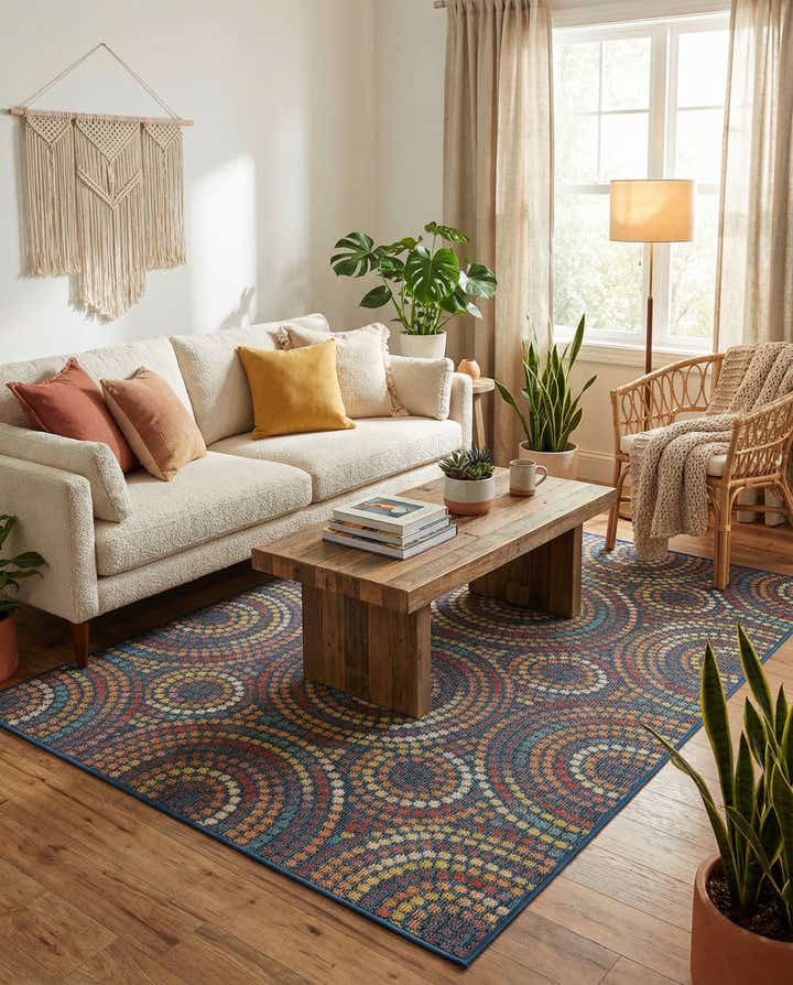 5' 3 x 8' Easy-Clean Baja Indoor / Outdoor Rug