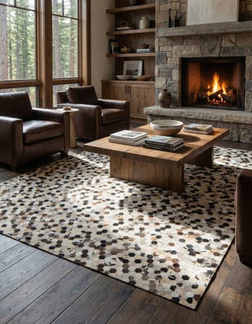8' x 10' Cowhide Leather Rug